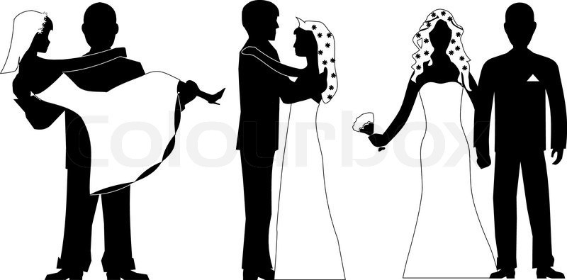 Silhouette Hochzeit
 Wedding silhouette set vector Stock Vector