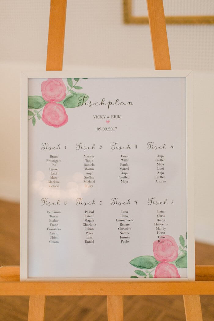 Sitzplan Hochzeit Staffelei
 Sitzordnung Hochzeit – 30 kreative Ideen & Inspirationen