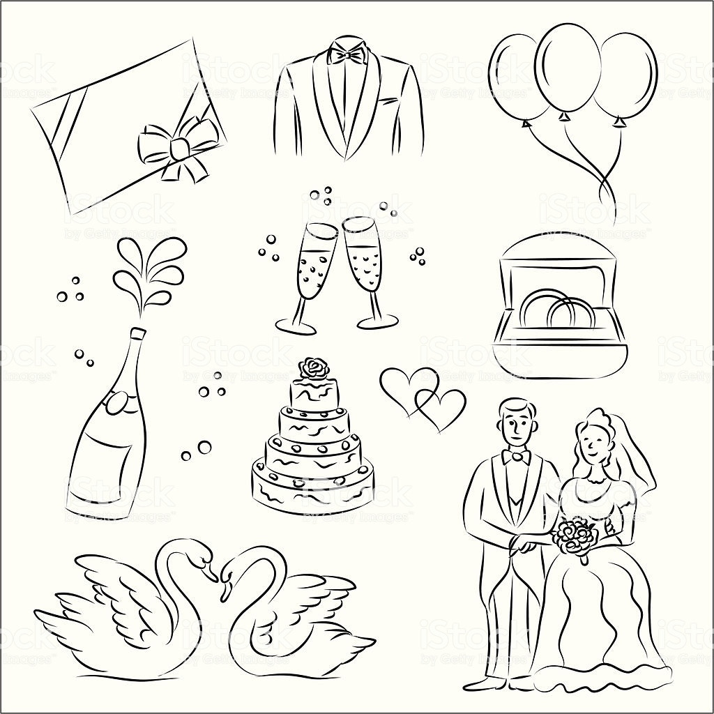 Sketch Hochzeit
 Hochzeit Skizze Set Stock Vektor Art und mehr Bilder von