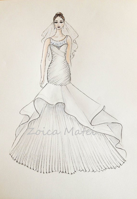 Sketch Hochzeit
 Benutzerdefinierte Braut Portrait original Braut mit