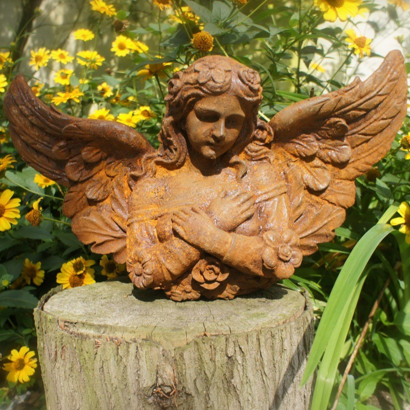 Skulptur Garten
 Gründerzeitliche Wandfigur Engel Skulptur Wandengel