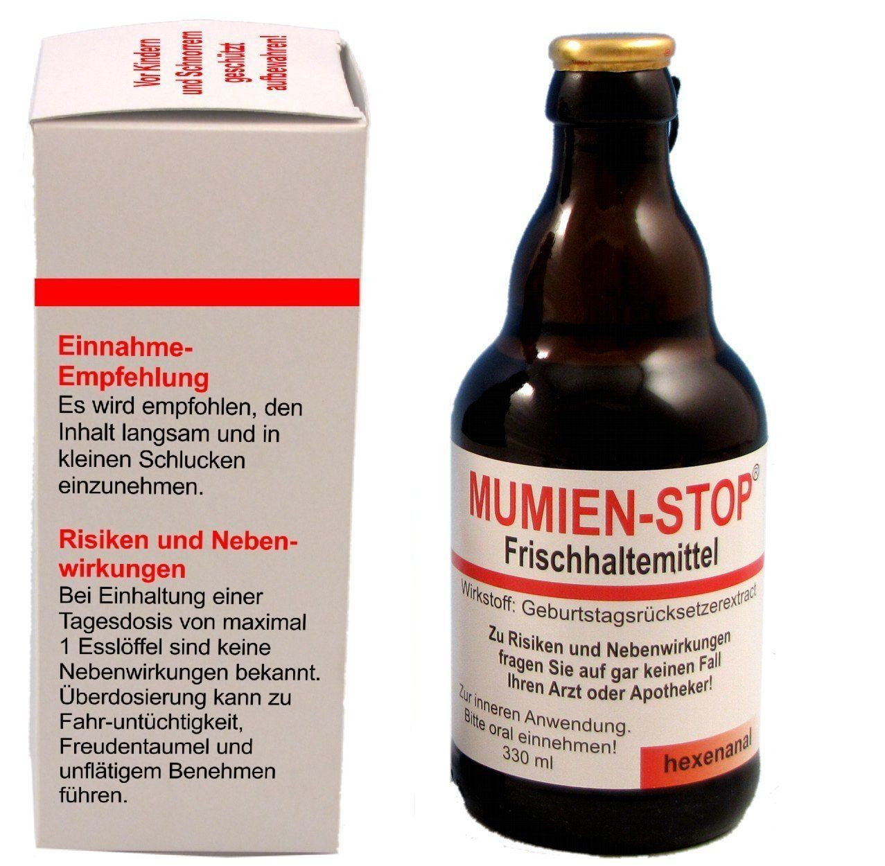 Skurrile Geschenke
 Witzige Bierflasche "MUMIENSTOP" Bier 0 33 l Amazon