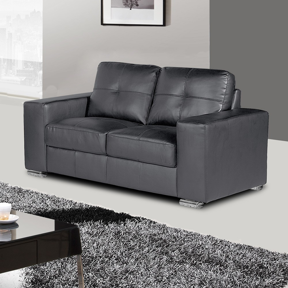 Sofa And Seats
 BELLA Slate Grey Leather Sofa Collection with Tufted Seats