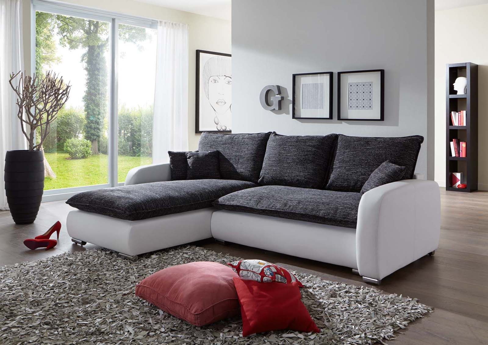 Sofa Grau
 SAM Ecksofa grau weiß Scala 24 Sofa 180 x 260 cm