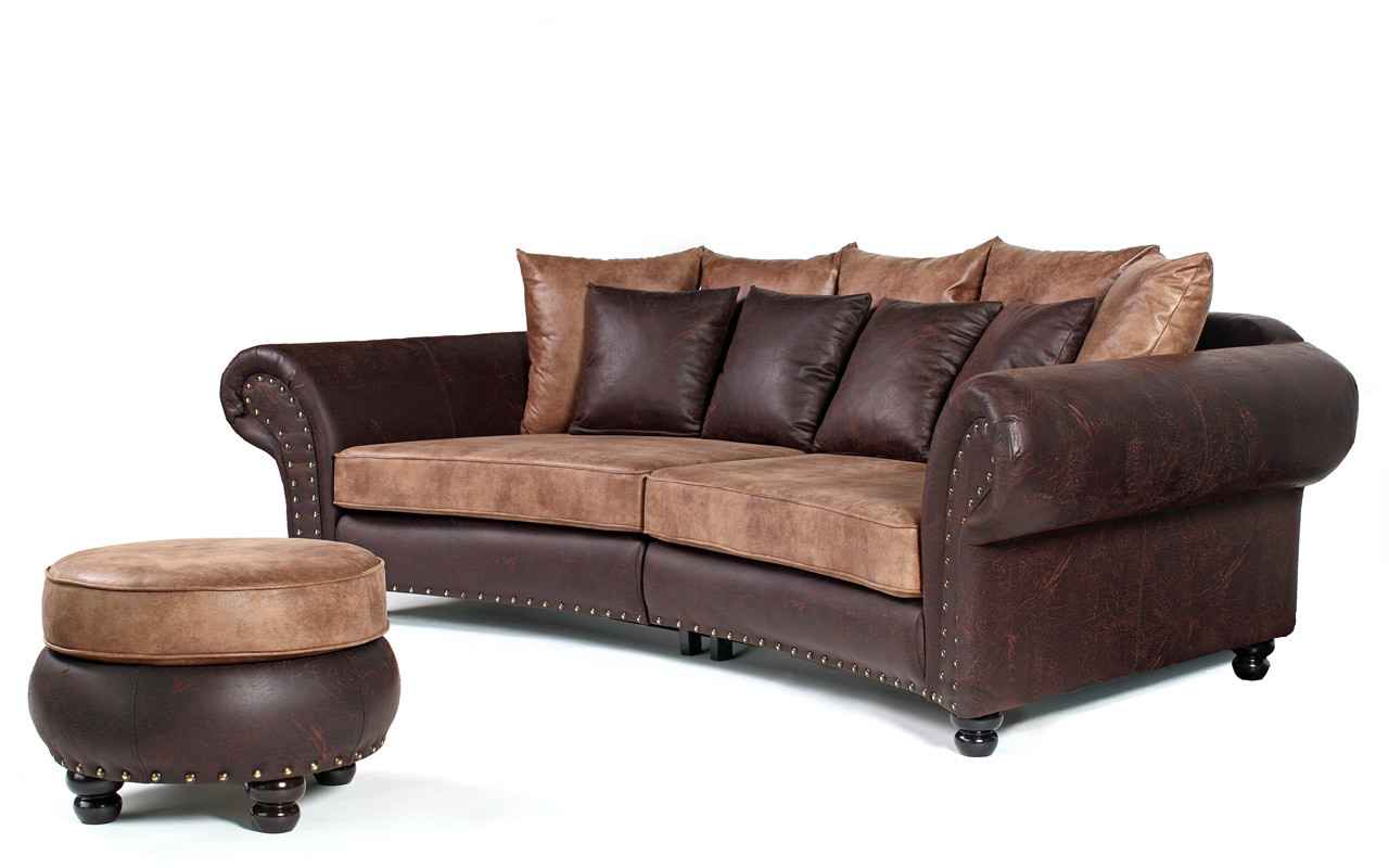 Sofa Hocker
 Couch Big Sofa Hawana Kolonialstil inkl Big Sessel und