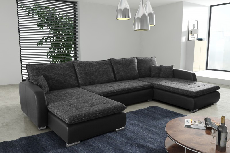 Sofa Kaufen Günstig
 Schlafsofa Sofa Couch Ecksofa Eckcouch in schwarz