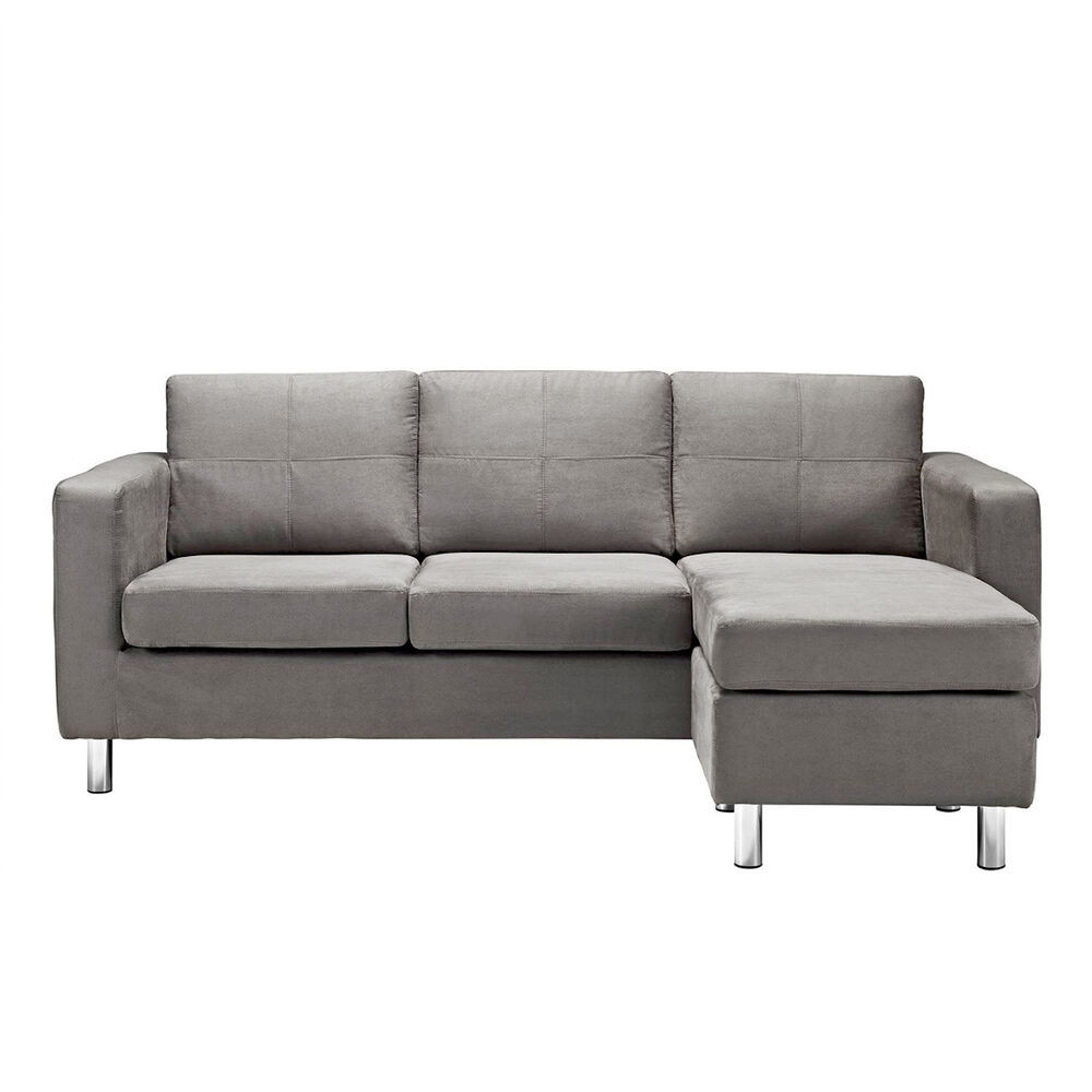 Sofa Modern
 Modern Microfiber Small Sectional Sofa Light Grey Small