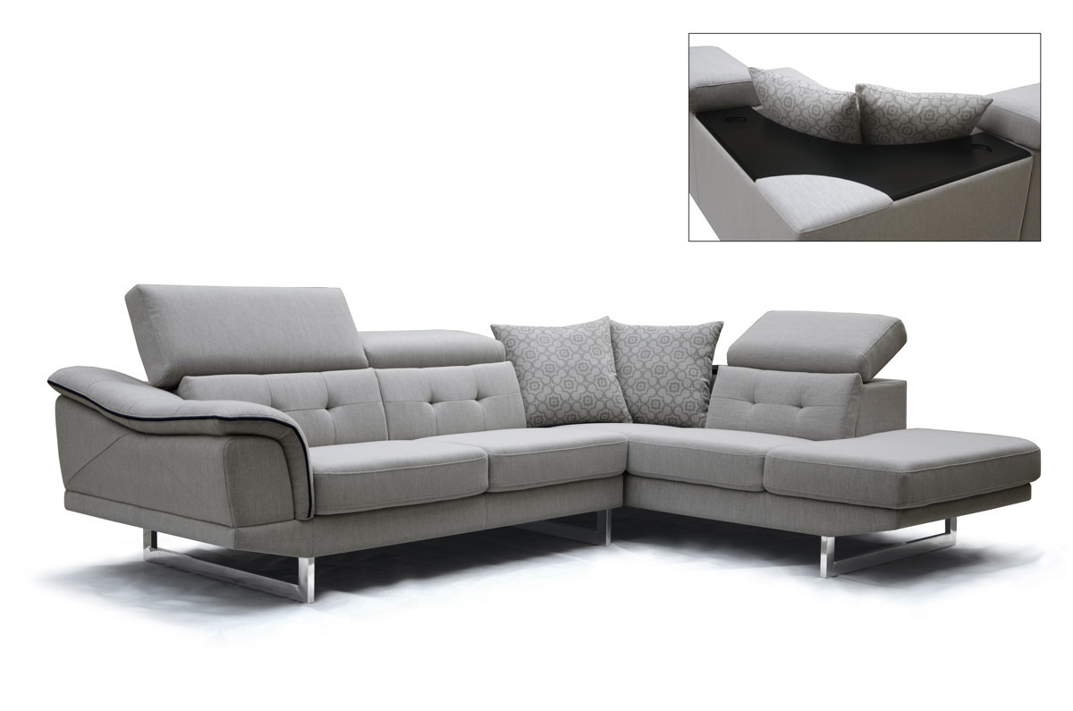 Sofa Modern
 Divani Casa Gaviota Modern Grey Fabric Sectional Sofa