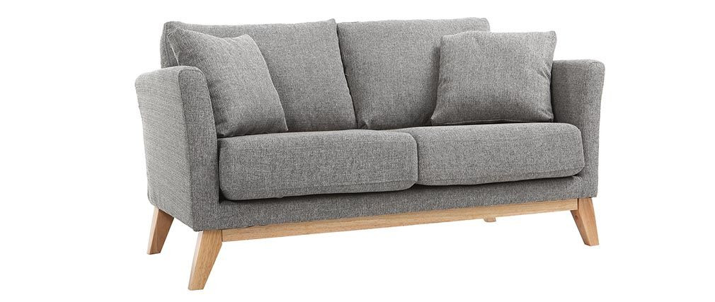 Sofa Skandinavisch
 Sofa skandinavisch 2 Plätze Hellgrau helle Holzbeine OSLO