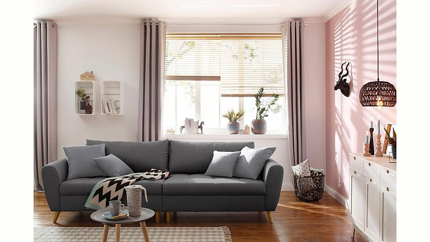 Sofa Skandinavisches Design
 Home affaire Big Sofa Penelope feine Steppung lose