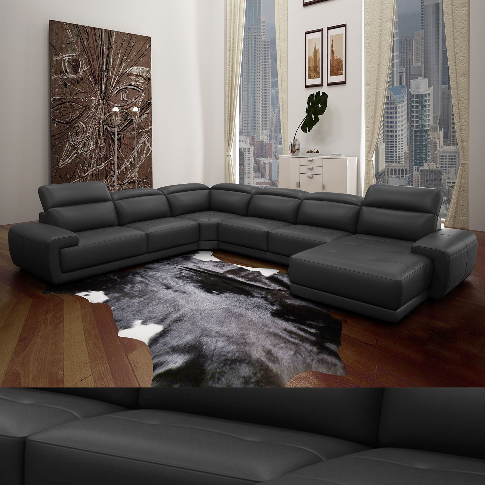 Sofa U Form
 Echt Leder Wohnlandschaft Nelson Sofa in U Form und