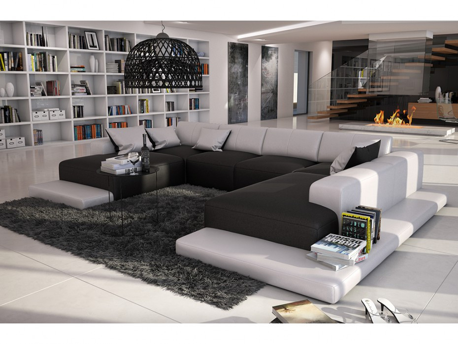 Sofa U Form
 XXL Wohnlandschaft U Form Cosy 2 Farben günstig