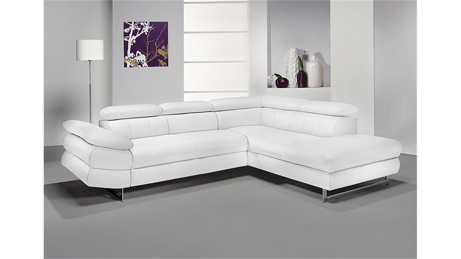 Sofa Weiß
 Ecksofa SOLUTION Sofa Wohnlandschaft weiß mit Bettfunktion