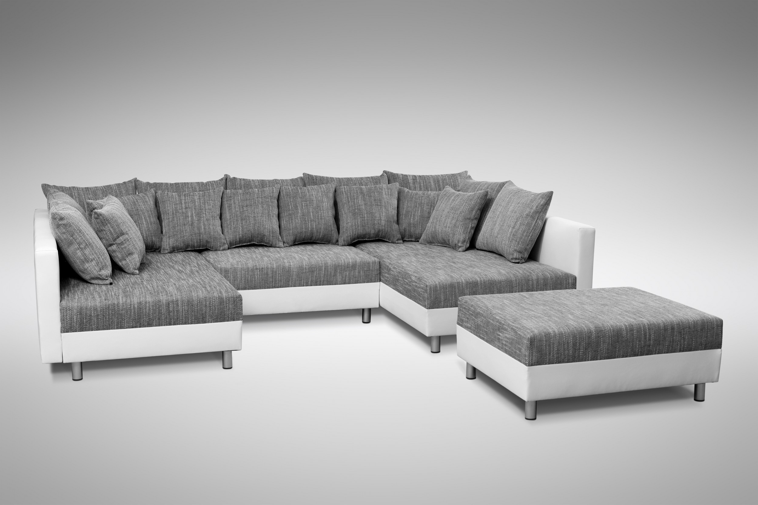 Sofa Weiß
 Sofa Couch Ecksofa Eckcouch in weiss hellgrau Eckcouch