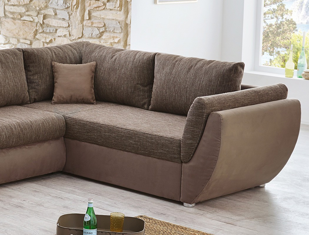 Sofa Wohnlandschaft
 Wohnlandschaft Sofa 326x231x166cm Couch Mikrofaser lava