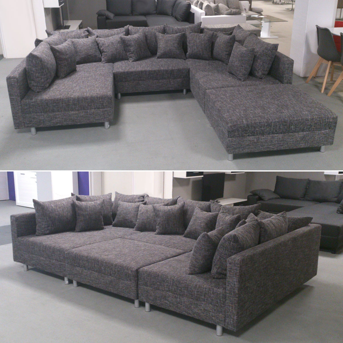 Sofa Xxl
 Wohnlandschaft Claudia Ecksofa Couch XXL Sofa mit Ottomane