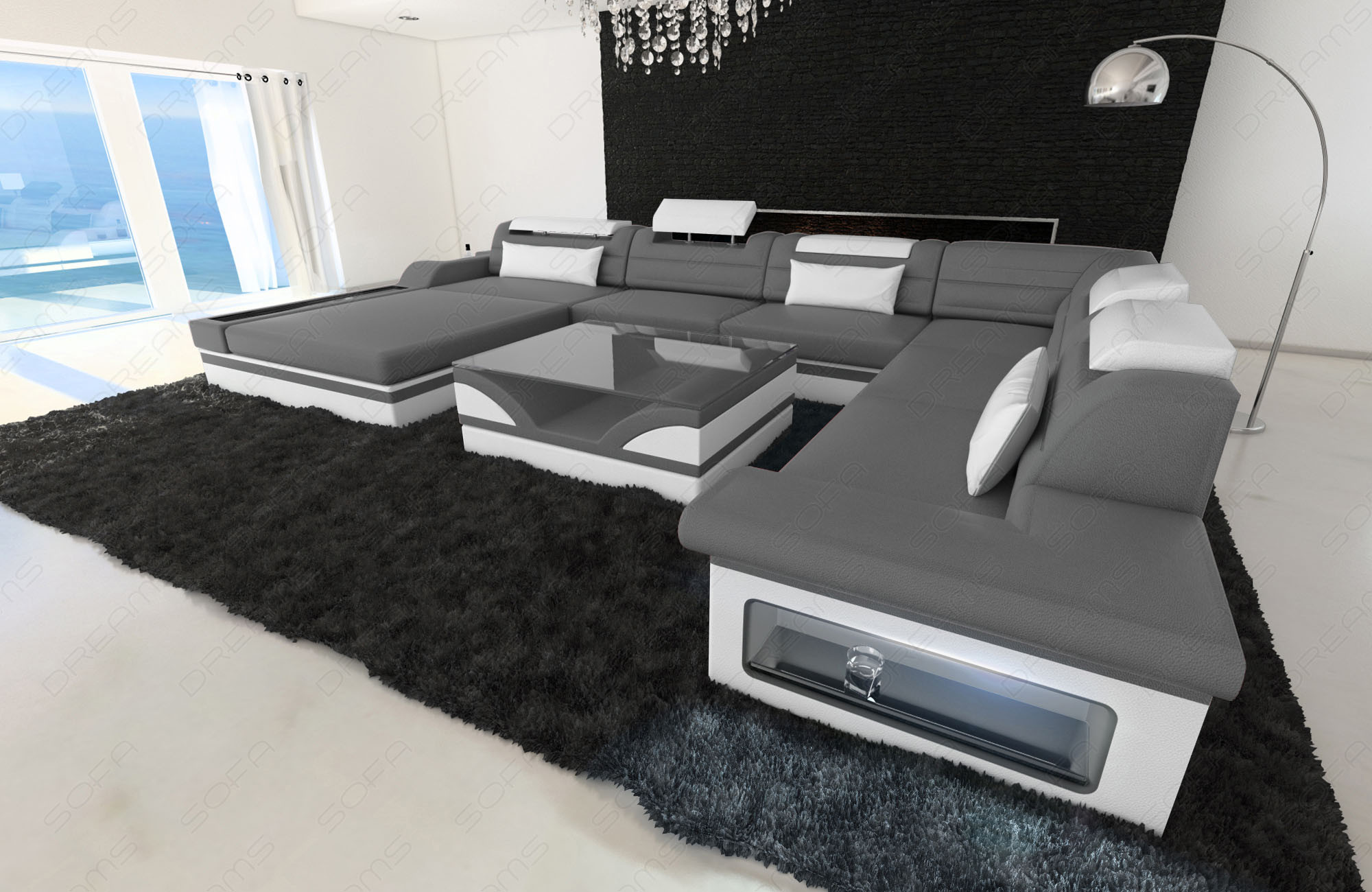 Sofa Xxl
 Luxury Design Sectional Sofa MEZZO XXL with LED Lights