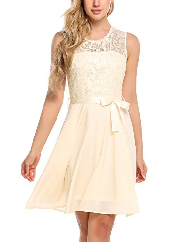 Sommerkleid Für Hochzeit
 Meaneor Damen Elegant Cocktailkleid Chiffon Sommerkleid