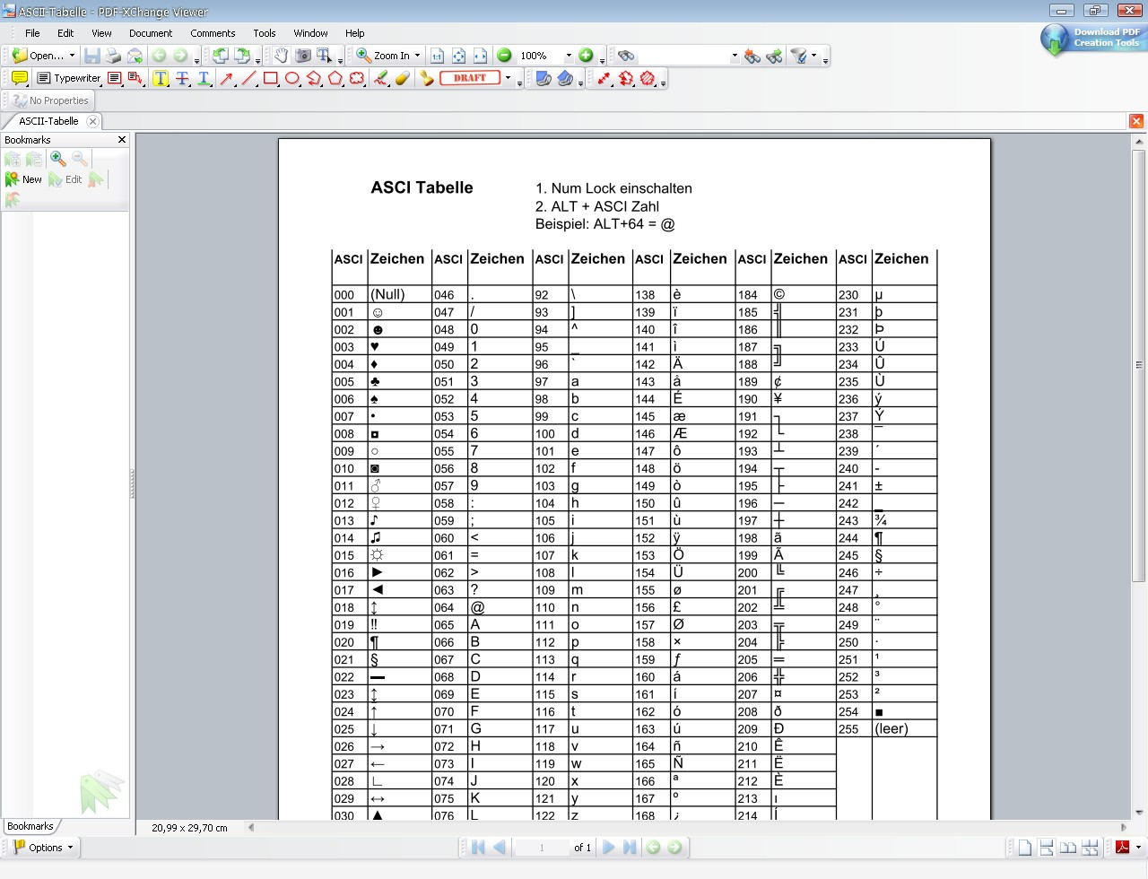 Sonderzeichen Tabelle
 ASCII Tabelle für Sonderzeichen Download CHIP
