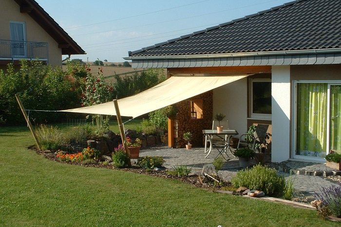 Sonnensegel Terrasse
 SONNENSEGEL weiss 400 x 200cm Windschutz Rechteck inkl