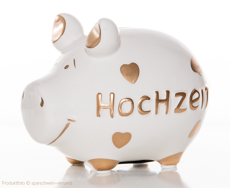 Sparschwein Hochzeit
 KCG Sparschwein HOCHZEIT mit gold HERZCHEN Geschenkidee