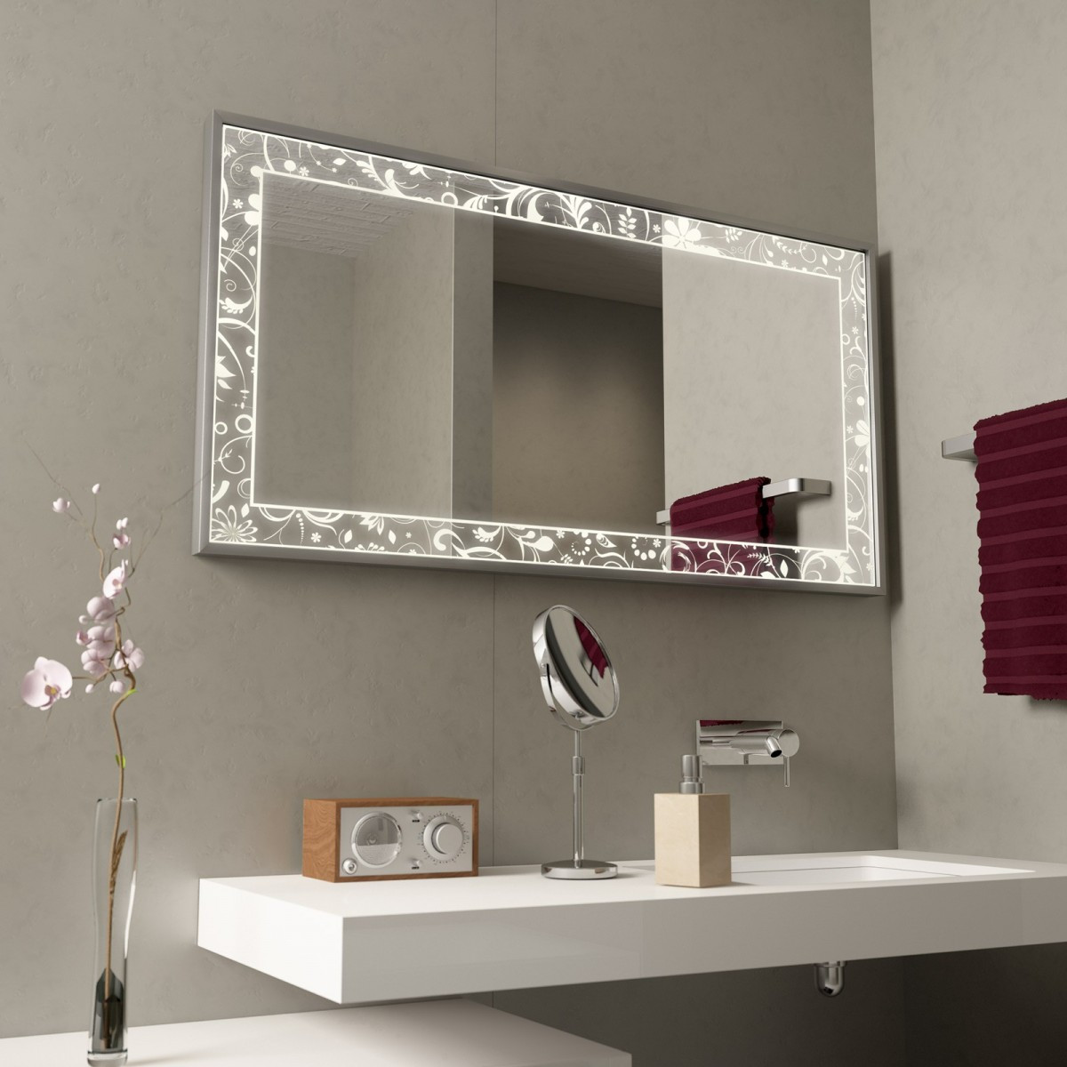 Spiegel Für Bad
 Spiegel für das Bad mit Alurahmen Fiodora