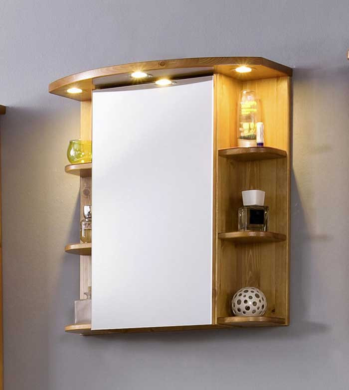 Spiegelschrank Holz
 Bad spiegelschrank holz massiv kiefer in honigfarbe lackiert