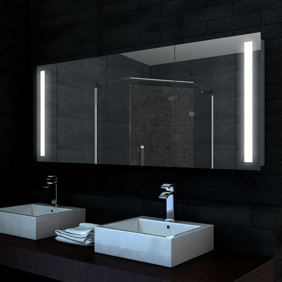 Spiegelschrank Mit Beleuchtung
 Lux aqua Design Alu badezimmer Spiegelschrank mit LED