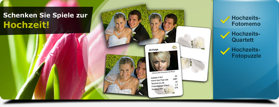 Spiel Zur Hochzeit
 Spiele mit Fotos als Hochzeitsgeschenk zur Hochzeit