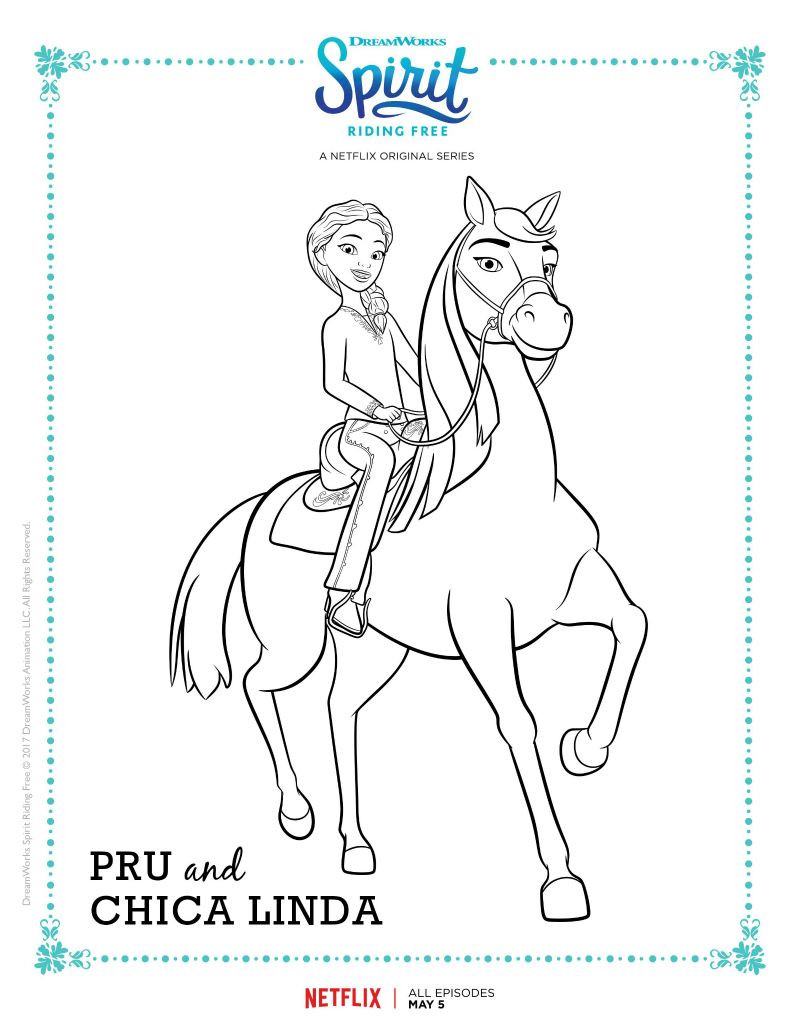 Spirit Ausmalbilder
 Spirit Riding Free Pru and Chica Linda Coloring Page