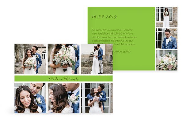 Spruch Dankeskarte Hochzeit
 Dankeskarte Hochzeit "Fotoreich"