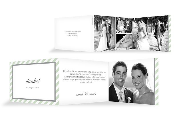 Spruch Dankeskarte Hochzeit
 Dankeskarte Hochzeit "Passepartout"