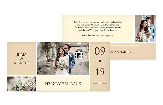 Spruch Dankeskarte Hochzeit
 Dankeskarte Hochzeit "Herzenszeit"