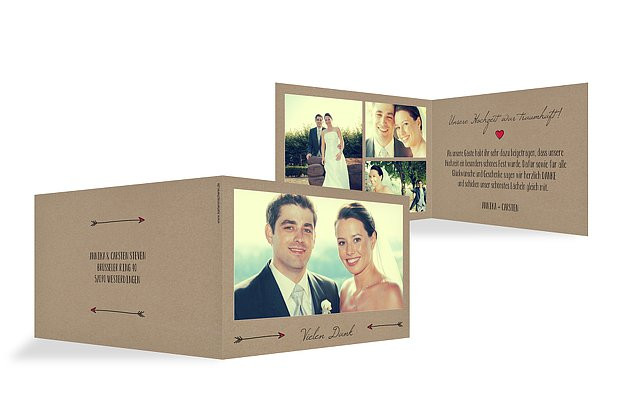 Spruch Dankeskarte Hochzeit
 Dankeskarte Hochzeit "Pfeil Kraftpapier"