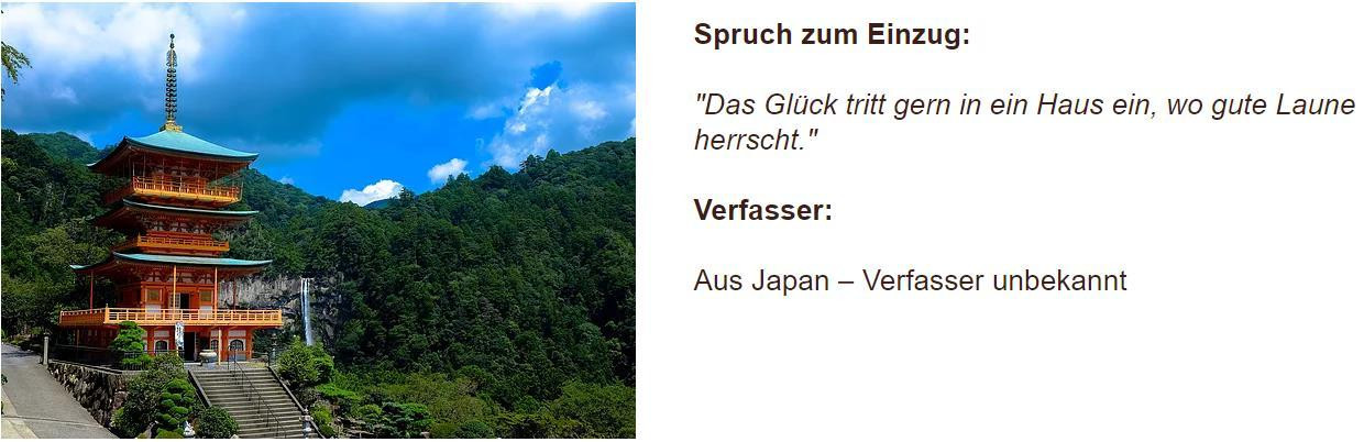 Spruch Einzug Haus
 Wer kennt gute Sprüche oder Zitate zum Einzug für