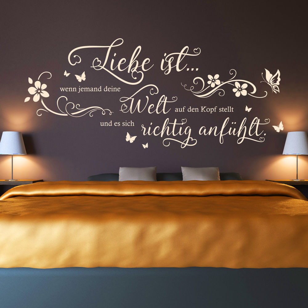 Spruch Hochzeit Liebe
 Wandtattoo Spruch "Liebe ist wenn jemand deine Welt auf