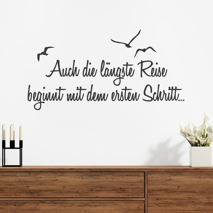 Spruch Hochzeit Reise
 Wandtattoo Spruch Auch längste Reise