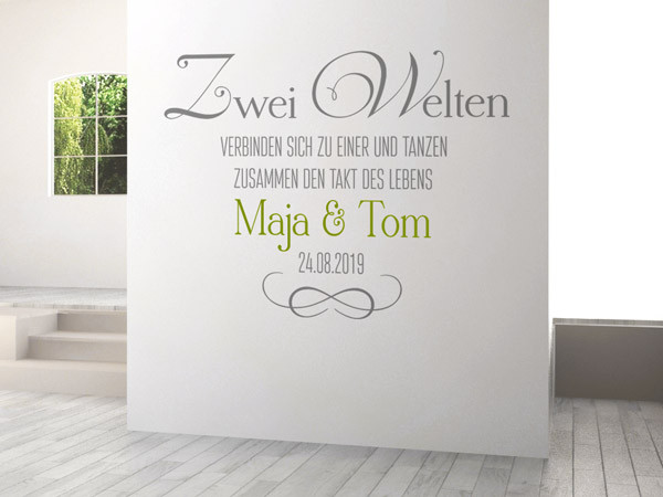 Spruch Zur Hölzernen Hochzeit
 Hochzeit Deko für Partylocation Wandtattoo