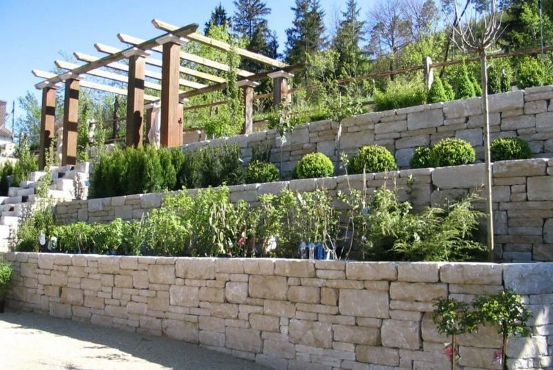 Steinmauer Garten
 Steinmauer als Blickfang und Sichtschutz im Garten – 40 Ideen