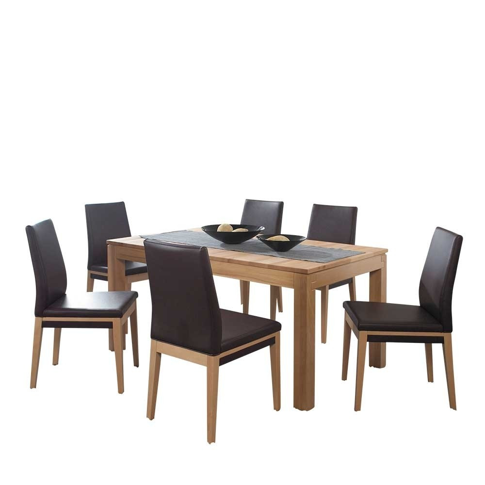 Stühle Esstisch
 Esstisch Asticia aus Kernbuche Massivholz mit 6 Stühlen