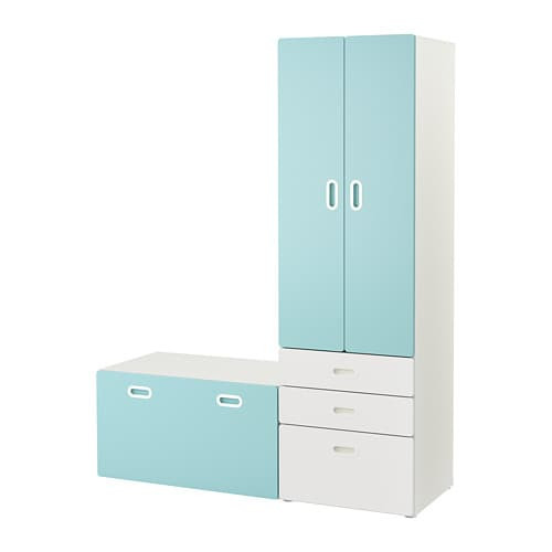 Stuva Schrank
 STUVA FRITIDS Schrank mit Banktruhe weiß hellblau IKEA