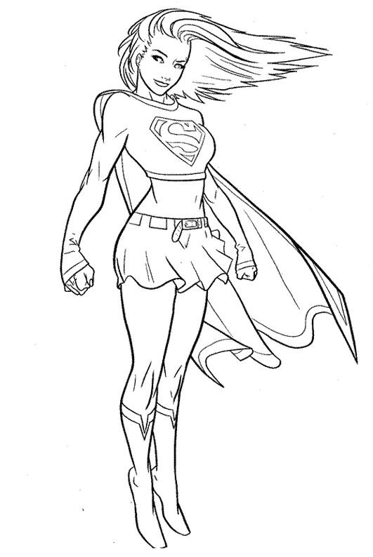 Supergirl Ausmalbilder
 Dibujos de Supergirl para colorear pintar e imprimir gratis