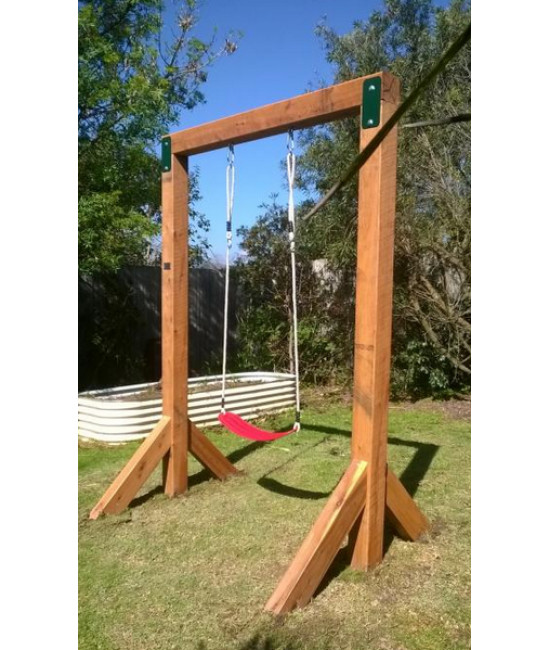 Swing Ground
 Single Swing Set In Ground GREEN Steel Corner Plates