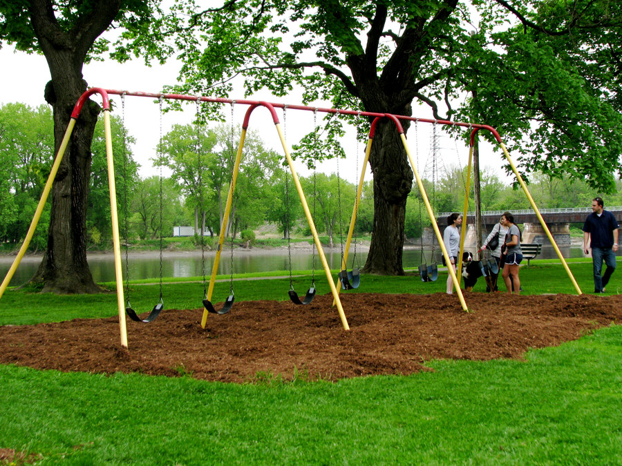 Swing Ground
 swingset at Riverside Park along the Mohawk with new mulch