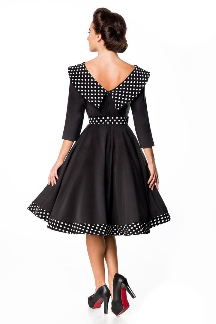 Swing Kleid Schwarz
 Belsira Premiun 50er Jahre Rockabilly Petticoat Swing