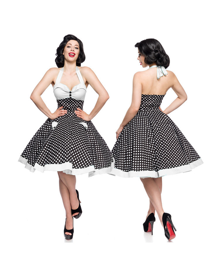 Swing Kleid Schwarz
 50s Vintage Swing Kleid Schwarz Weiß L KeiJo24