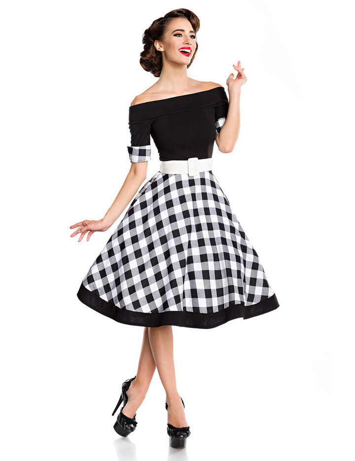 Swing Kleid Schwarz
 50er Swing Kleid mit Bolero in XS S M L XL XXL oder