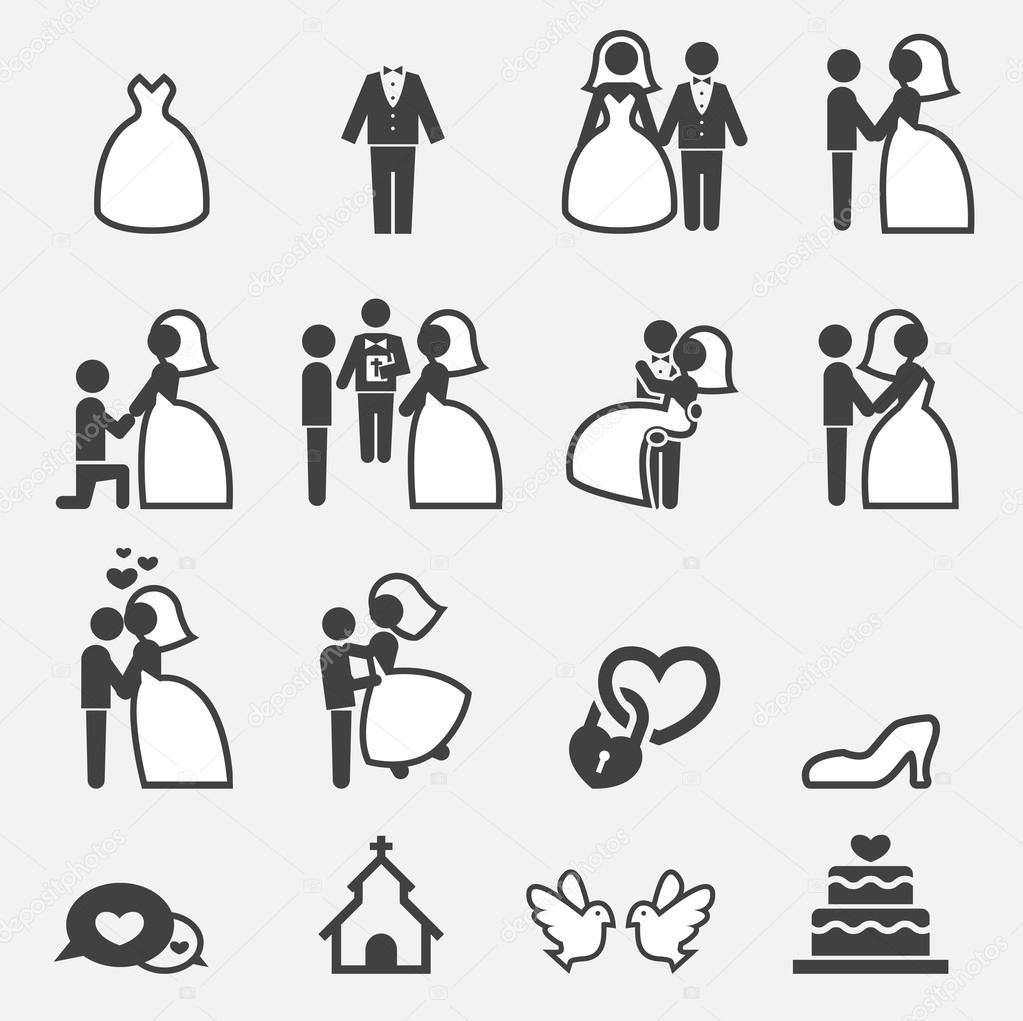 Symbol Hochzeit
 Wedding icon — Stock Vector © jacartoon