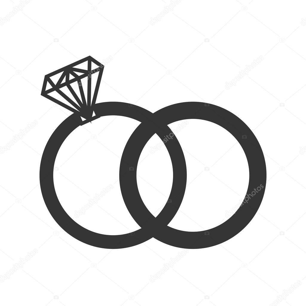 Symbol Hochzeit
 Ring Diamanten Hochzeit Symbol Vektorgrafik — Stockvektor