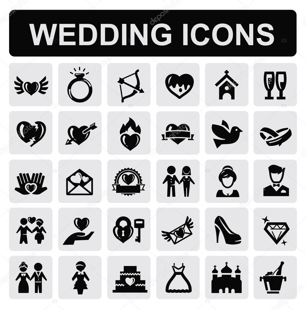Symbole Hochzeit
 Hochzeit Symbole — Stockvektor © bioraven